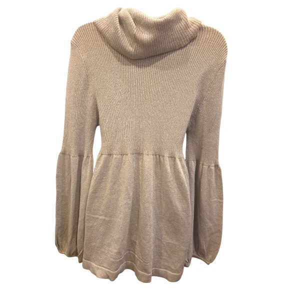 Motherhood Maternity Silver Cowl Neck Sweater with Elegant Draping - Picture 3 of 8